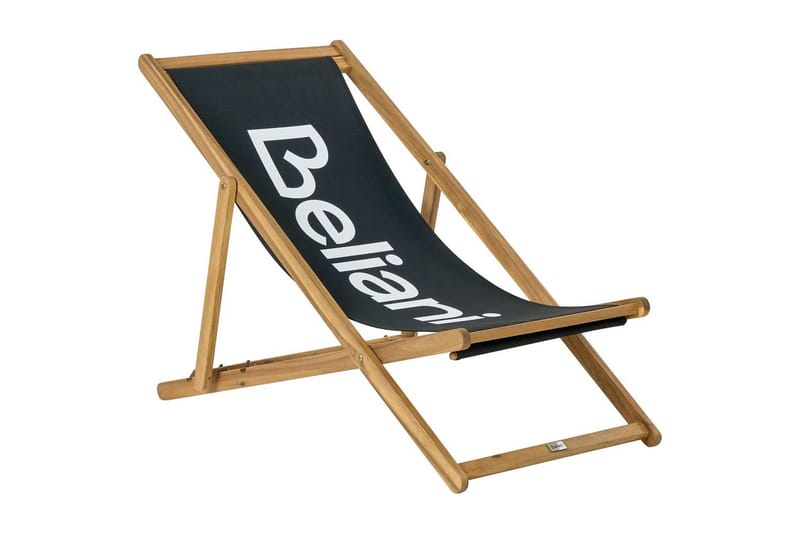 Sammenleggbar dekkstol Anzio, Svart, lyst tre