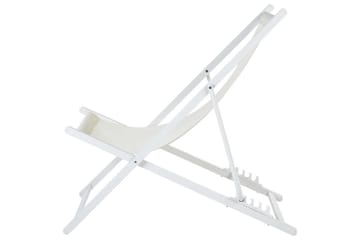 Sammenleggbar dekkstol Locri II - Beige, hvit - Hagemøbler - Stoler & Lenestoler - Solstoler