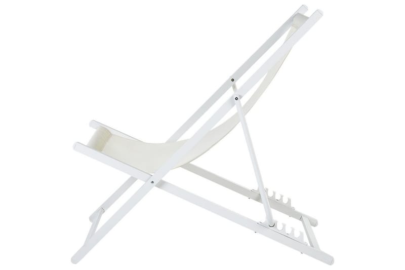 Sammenleggbar dekkstol Locri II - Beige, hvit - Hagemøbler - Stoler & Lenestoler - Solstoler