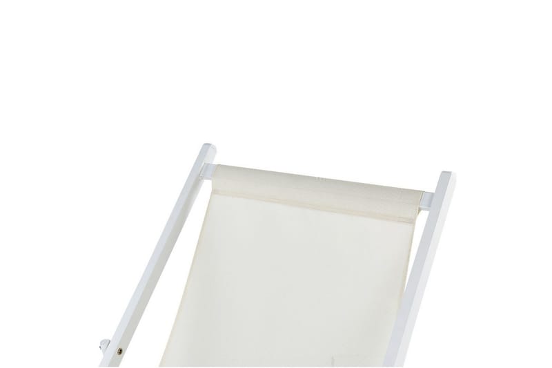 Sammenleggbar dekkstol Locri II - Beige, hvit - Hagemøbler - Stoler & Lenestoler - Solstoler