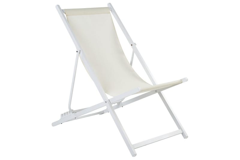 Sammenleggbar dekkstol Locri II, Beige, hvit