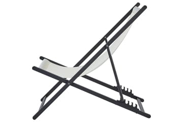 Sammenleggbar dekkstol Locri II - Beige, svart - Hagemøbler - Stoler & Lenestoler - Solstoler