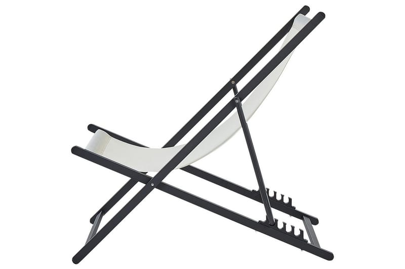 Sammenleggbar dekkstol Locri II - Beige, svart - Hagemøbler - Stoler & Lenestoler - Solstoler