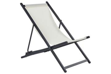 Sammenleggbar dekkstol Locri II - Beige, svart - Hagemøbler - Stoler & Lenestoler - Solstoler