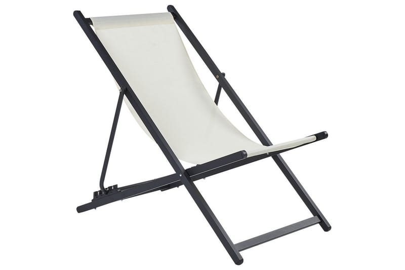 Sammenleggbar dekkstol Locri II - Beige, svart - Hagemøbler - Stoler & Lenestoler - Solstoler