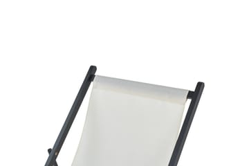 Sammenleggbar dekkstol Locri II - Beige, svart - Hagemøbler - Stoler & Lenestoler - Solstoler