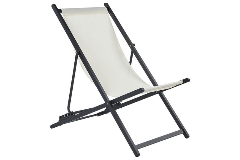 Sammenleggbar dekkstol Locri II - Beige, svart - Hagemøbler - Stoler & Lenestoler - Solstoler