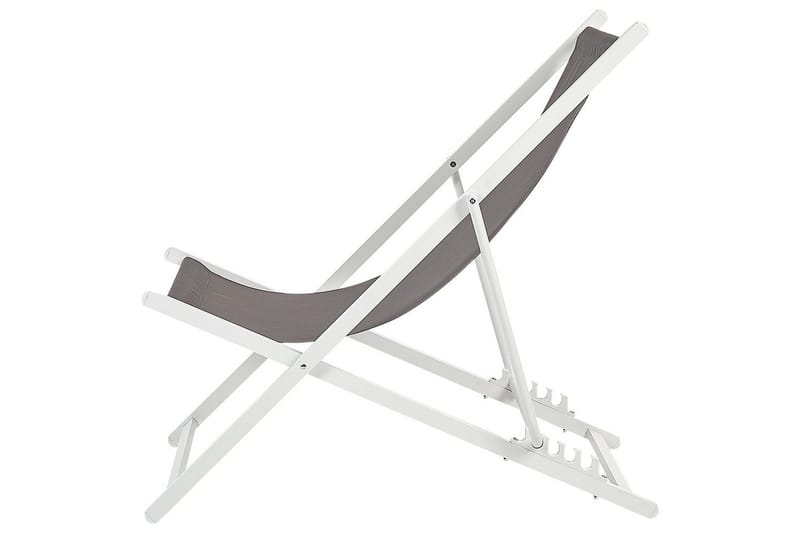 Sammenleggbar dekkstol Locri II - Grå, hvit - Hagemøbler - Stoler & Lenestoler - Solstoler