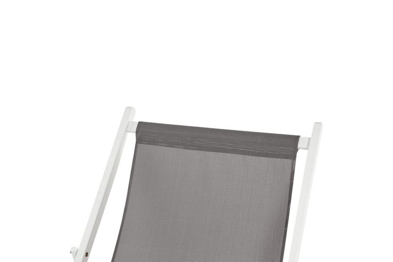 Sammenleggbar dekkstol Locri II - Grå, hvit - Hagemøbler - Stoler & Lenestoler - Solstoler