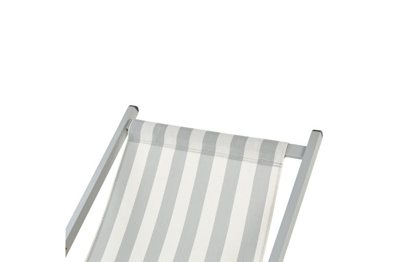 Sammenleggbar dekkstol Locri II - Hvit, Grå - Hagemøbler - Stoler & Lenestoler - Solstoler