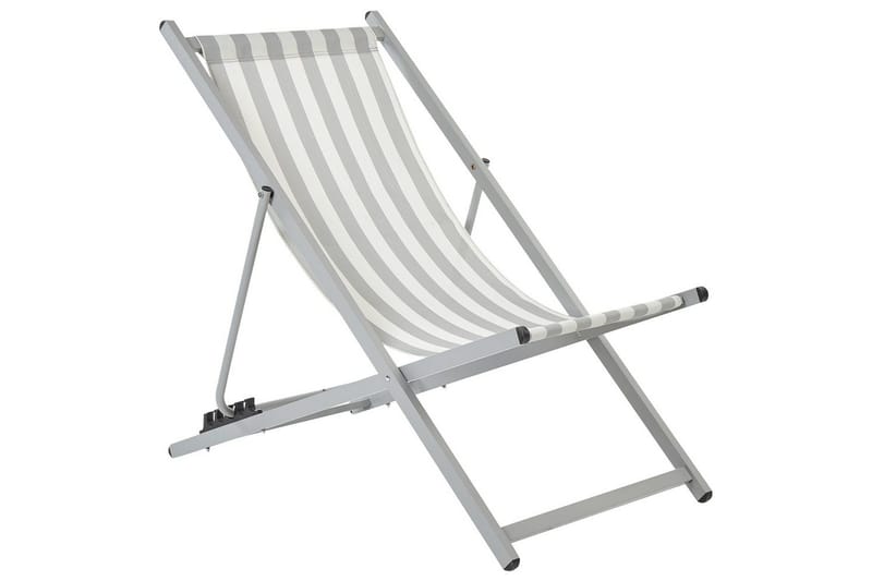 Sammenleggbar dekkstol Locri II - Hvit, Grå - Hagemøbler - Stoler & Lenestoler - Solstoler