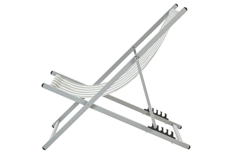 Sammenleggbar dekkstol Locri II - Hvit, Grå - Hagemøbler - Stoler & Lenestoler - Solstoler