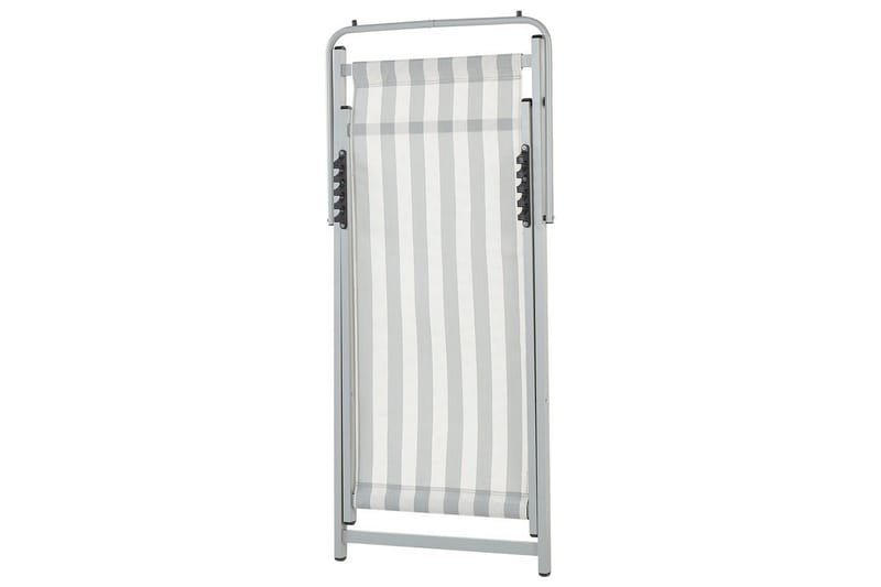 Sammenleggbar dekkstol Locri II - Hvit, Grå - Hagemøbler - Stoler & Lenestoler - Solstoler