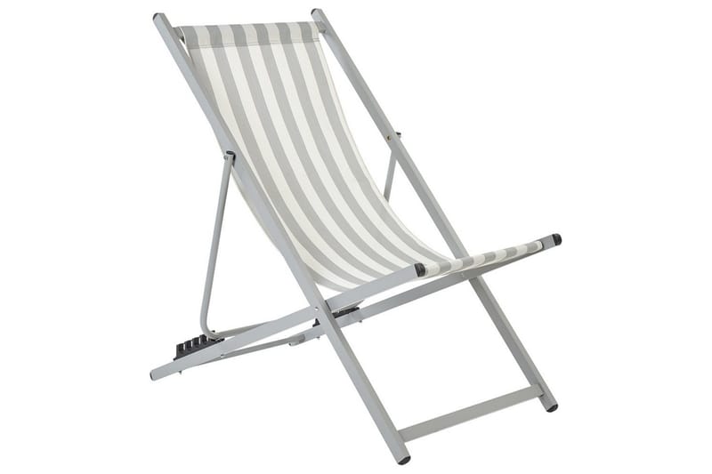 Sammenleggbar dekkstol Locri II - Hvit, Grå - Hagemøbler - Stoler & Lenestoler - Solstoler