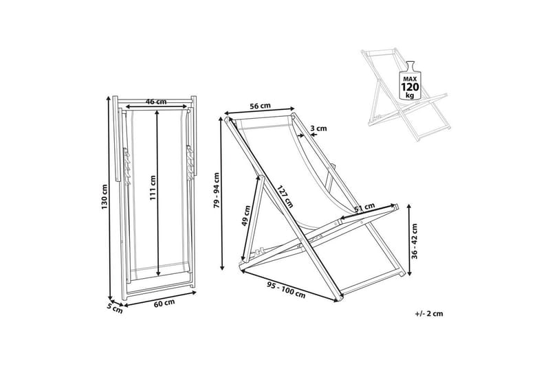 Sammenleggbar dekkstol Locri II - Rød - Hagemøbler - Stoler & Lenestoler - Solstoler