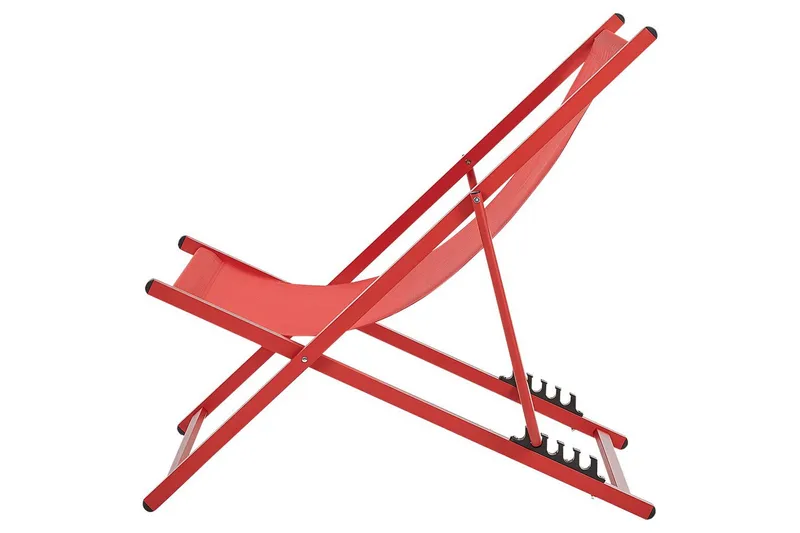 Sammenleggbar dekkstol Locri II - Rød - Hagemøbler - Stoler & Lenestoler - Solstoler