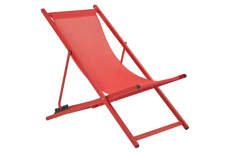 Sammenleggbar dekkstol Locri II - Rød - Hagemøbler - Stoler & Lenestoler - Solstoler