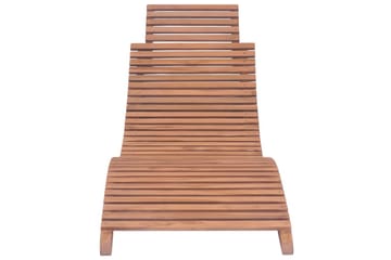 Sammenleggbare solsenger 2 stk heltre teak - Brun - Hagemøbler - Stoler & Lenestoler - Solseng & solvogner