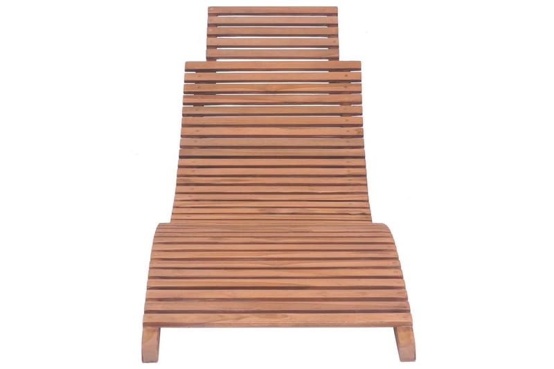 Sammenleggbare solsenger 2 stk heltre teak - Brun - Hagemøbler - Stoler & Lenestoler - Solseng & solvogner