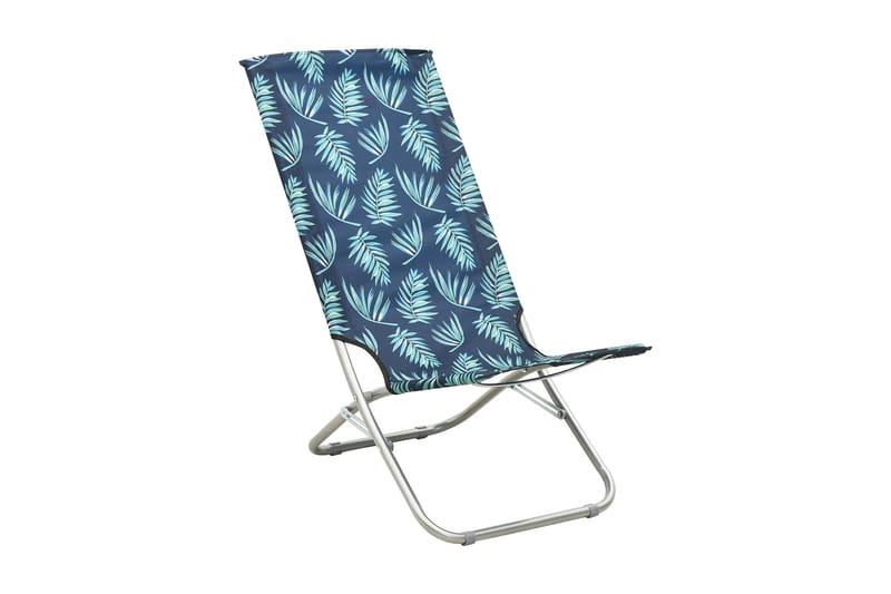 Sammenleggbare strandstoler 2 stk bladtrykk stoff - Solstoler