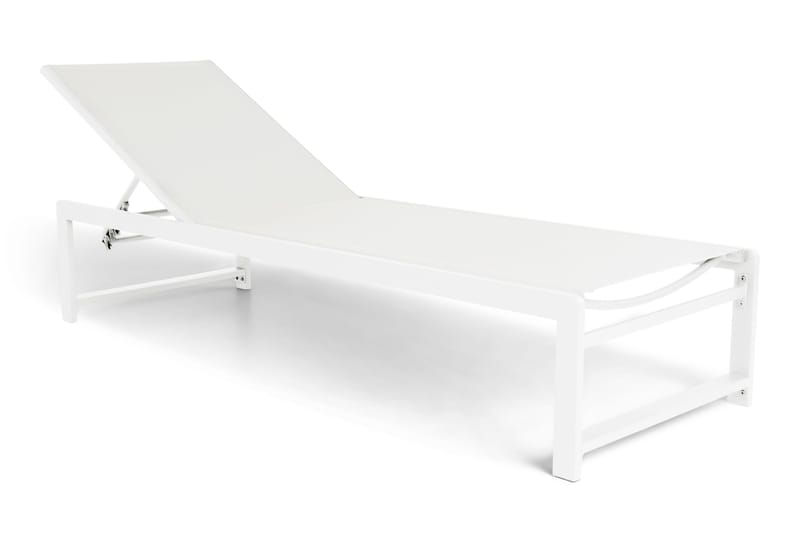 Sanna Solseng med Justerbar Ryggstøtte - Hvit - Hagemøbler - Stoler & Lenestoler - Solseng & solvogner