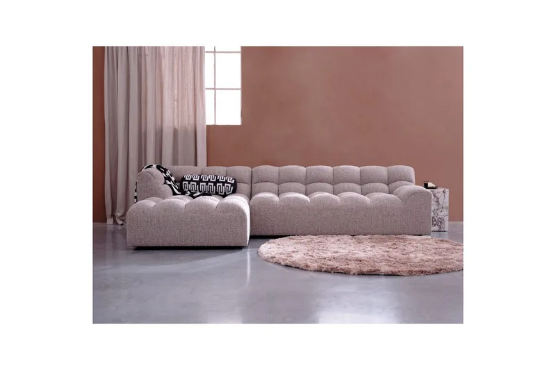 Sjeselong Allure - Vevd brun melange, Venstre - Møbler - Sofaer - Hjørnesofa