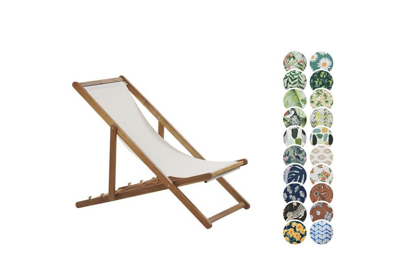 Solseng 2 erstatningstekstiler Anzio - Lyst tre, hvit, flerfarget - Hagemøbler - Stoler & Lenestoler - Solstoler