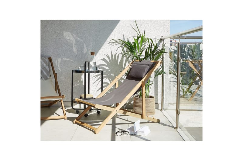 Solseng 2 erstatningstekstiler Avellino - Grå, lyst tre, flerfarget - Hagemøbler - Stoler & Lenestoler - Solstoler