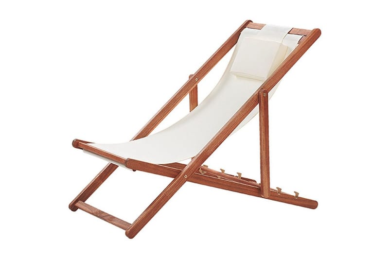 Solseng 2 erstatningstekstiler Avellino - Hvit, mørkt treverk, flerfarget - Hagemøbler - Stoler & Lenestoler - Solstoler