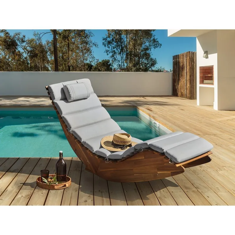 Solseng Brescia Premium - Lyst tre, lysegrå - Hagemøbler - Stoler & Lenestoler - Solstoler