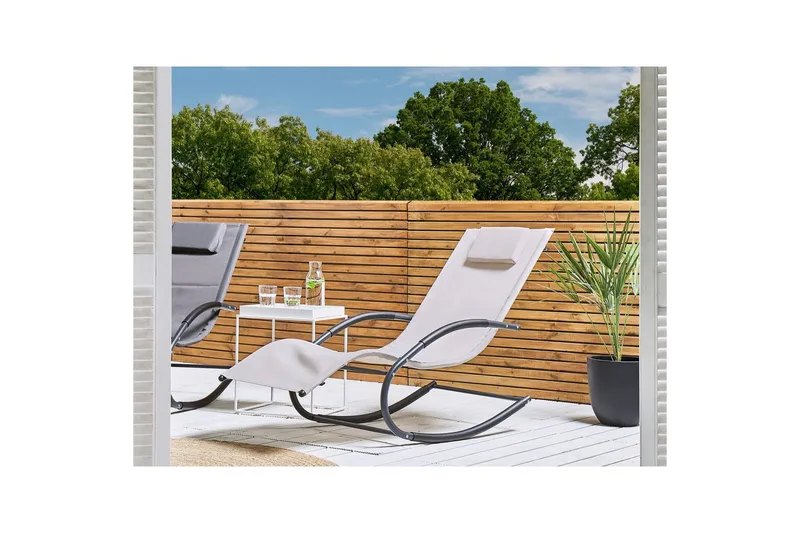 Solseng Carano II - Beige, svart - Hagemøbler - Stoler & Lenestoler - Solseng & solvogner