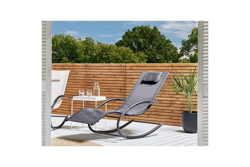 Solseng Carano II - Grå, svart - Hagemøbler - Stoler & Lenestoler - Solseng & solvogner