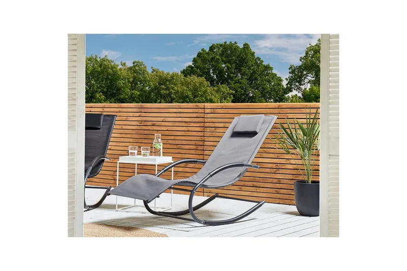 Solseng Carano II - Lys grå, svart - Hagemøbler - Stoler & Lenestoler - Solseng & solvogner