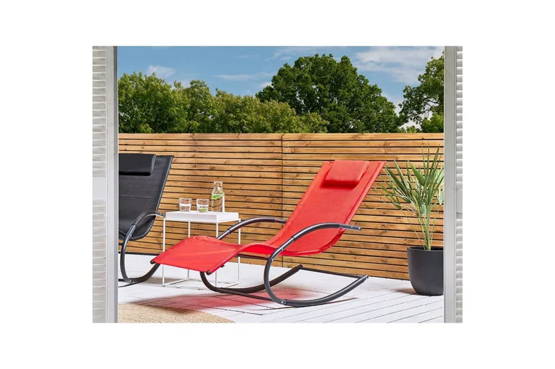 Solseng Carano II - Rød, Svart - Hagemøbler - Stoler & Lenestoler - Solseng & solvogner