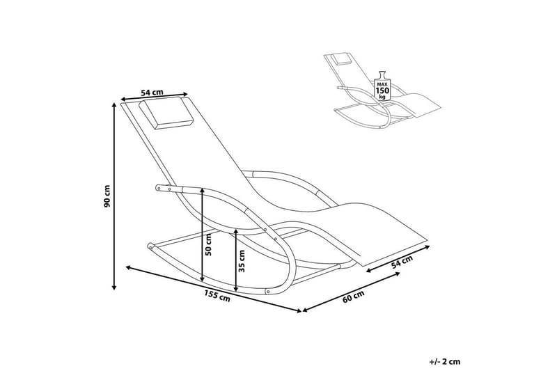 Solseng Carano II - Svart - Hagemøbler - Stoler & Lenestoler - Solseng & solvogner