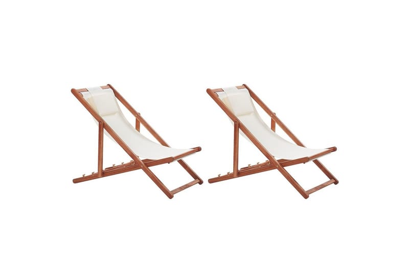 Solseng sett med 2 Avellino - Hvit, mørkt treverk, flerfarget - Hagemøbler - Stoler & Lenestoler - Solstoler