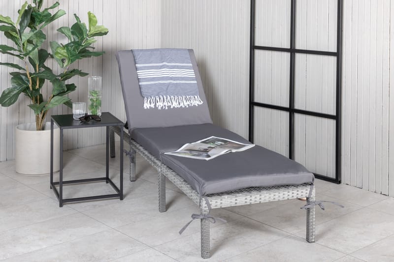 Bilbao Solseng med Pute - Grå - Hagemøbler - Stoler & Lenestoler - Solseng & solvogner
