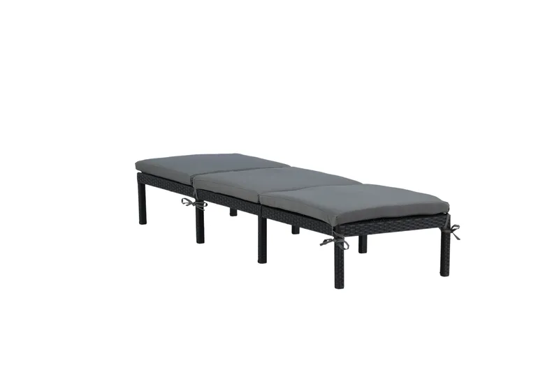 Bilbao Solseng med Pute - Svart/Grå - Hagemøbler - Stoler & Lenestoler - Solseng & solvogner