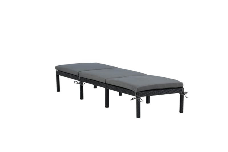 Bilbao Solseng med Pute - Svart/Grå - Hagemøbler - Stoler & Lenestoler - Solseng & solvogner