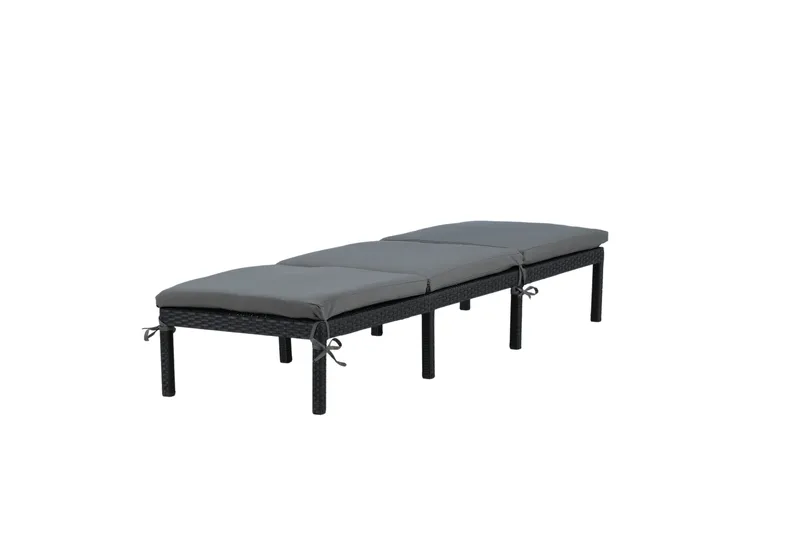 Bilbao Solseng med Pute - Svart/Grå - Hagemøbler - Stoler & Lenestoler - Solseng & solvogner