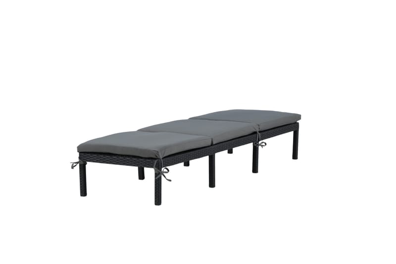 Bilbao Solseng med Pute - Svart/Grå - Hagemøbler - Stoler & Lenestoler - Solseng & solvogner