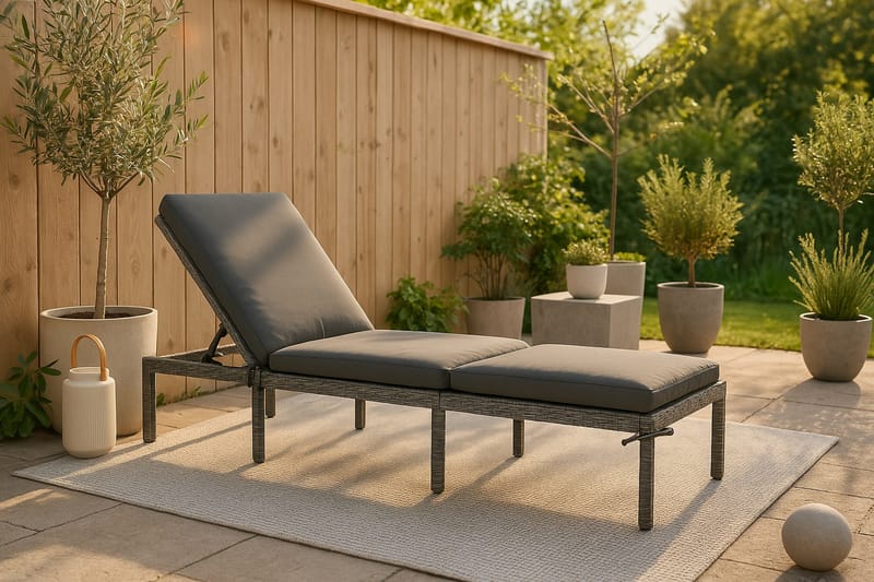 Bilbao Solseng med Pute - Grå - Hagemøbler - Stoler & Lenestoler - Solseng & solvogner