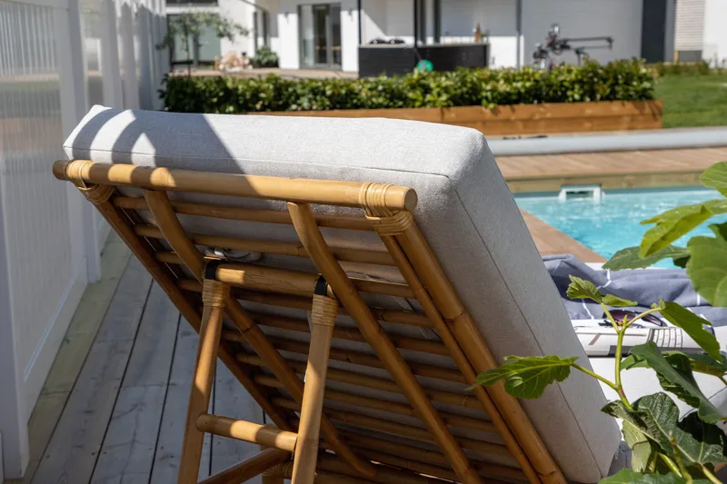 Cane Solseng m Pute - Brun/Lys grå - Hagemøbler - Stoler & Lenestoler - Solseng & solvogner