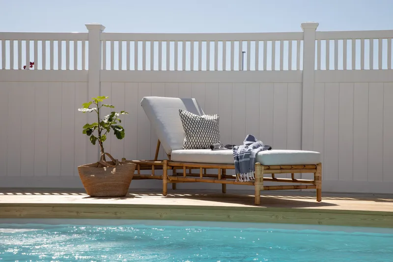 Cane Solseng m Pute - Brun/Lys grå - Hagemøbler - Stoler & Lenestoler - Solseng & solvogner