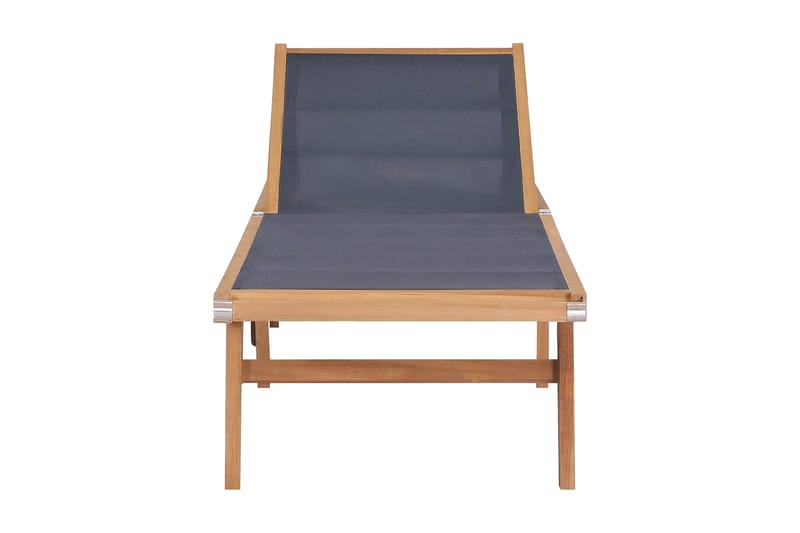 Foldbar solseng med hjul heltre teak og textilene - Teak - Hagemøbler - Stoler & Lenestoler - Solseng & solvogner