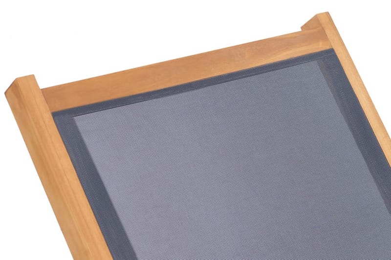 Foldbar solseng med hjul heltre teak og textilene - Teak - Hagemøbler - Stoler & Lenestoler - Solseng & solvogner