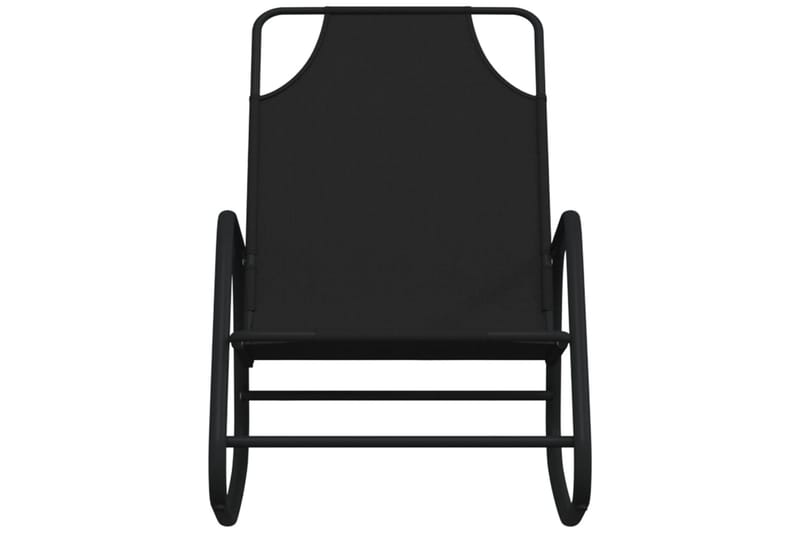 Gyngende solseng svart stål og textilene - Svart - Hagemøbler - Stoler & Lenestoler - Solseng & solvogner