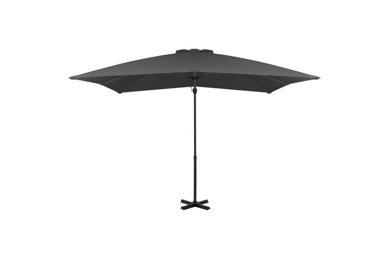 Hengeparasoll med aluminiumsstang 250x250 cm antrasitt - Grå - Hagemøbler - Stoler & Lenestoler - Solseng & solvogner