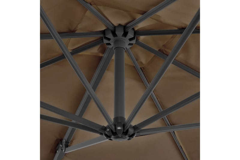 Hengeparasoll med aluminiumsstang 250x250 cm gråbrun - Brun - Solseng & solvogner