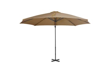 Hengeparasoll med aluminiumsstang 300 cm gråbrun - Brun - Hagemøbler - Stoler & Lenestoler - Solseng & solvogner
